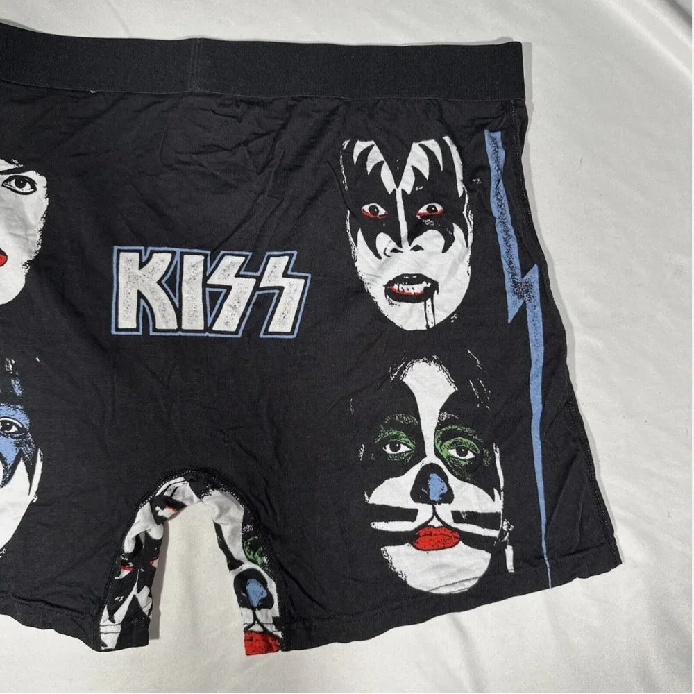NEW‎ Good Luck Undies [ Men's Large ] KISS Boxer Brief Underwear Black